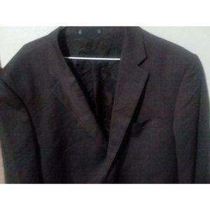 Emanuel Ungaro Mens Suit Jacket Blazer 46R Black Pinstripe  100% Wool